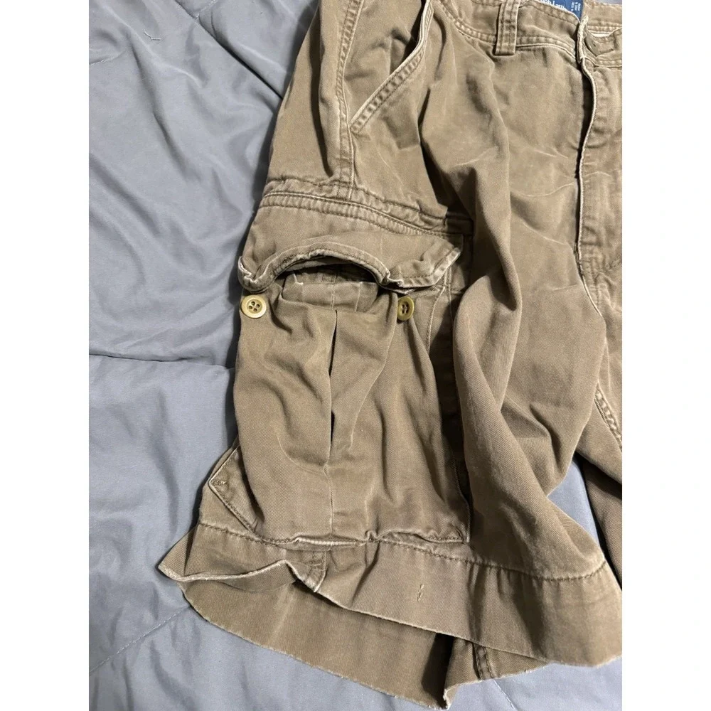 Polo‎ Ralph Lauren Brown Cargo Chino Shorts Size 36 Vintage Y2K Utility Outdoor